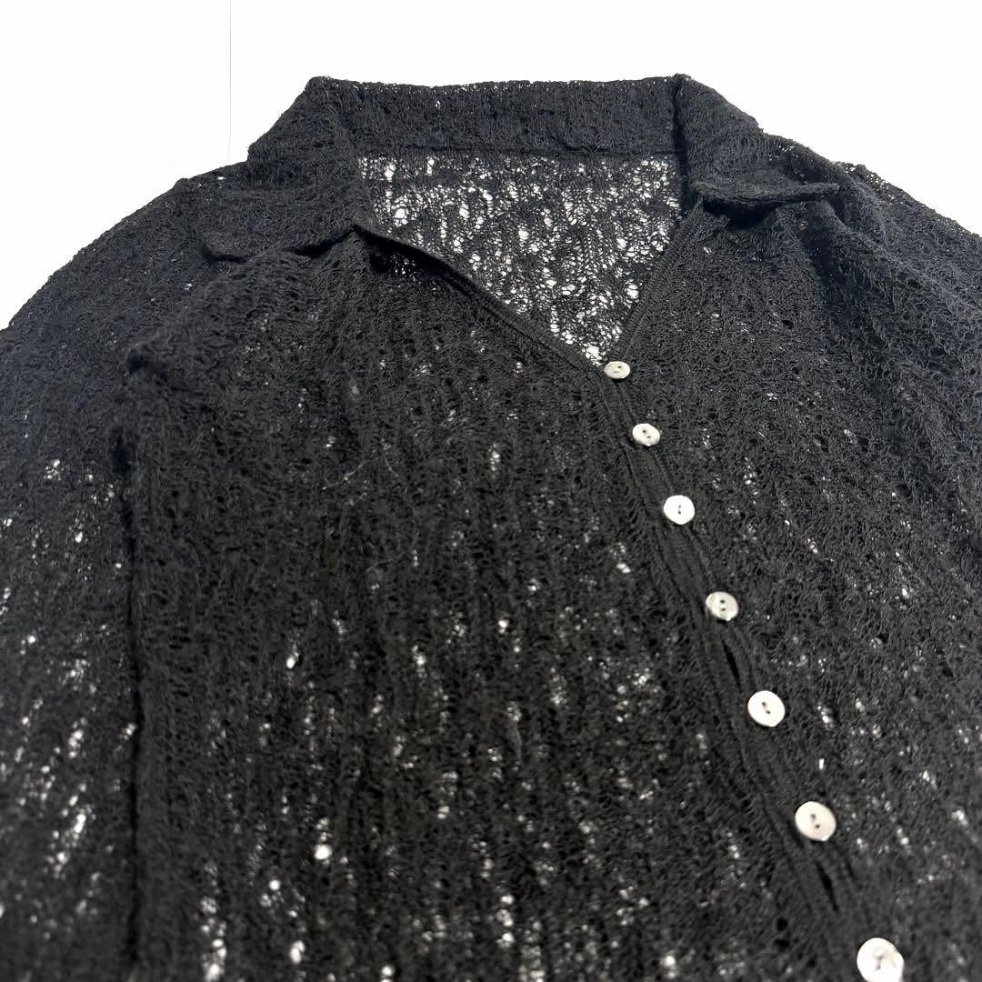 【しゅわしゅわ】2025✨️ニュアンス ウール レースポロニット トップス