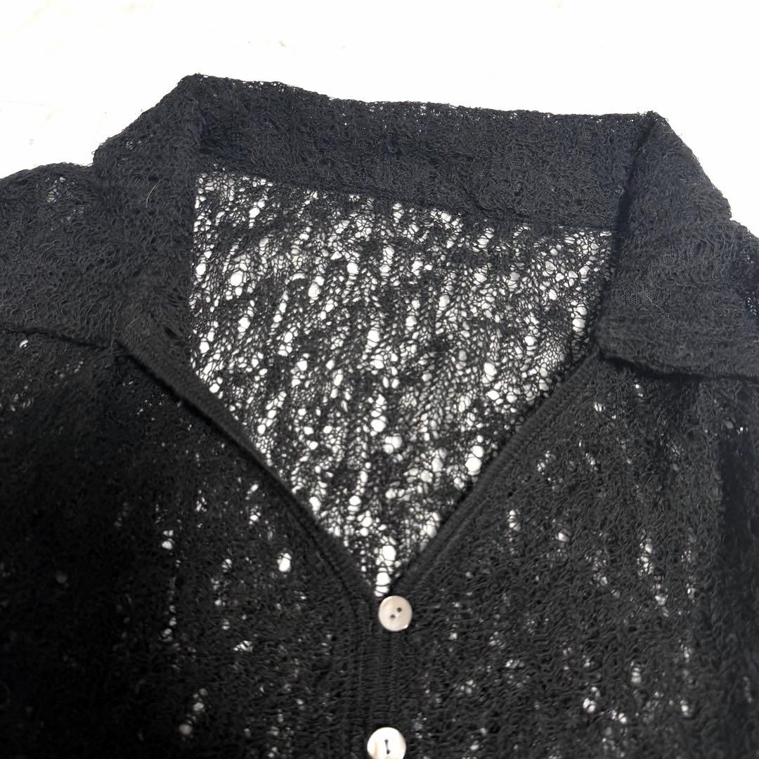 【しゅわしゅわ】2025✨️ニュアンス ウール レースポロニット トップス