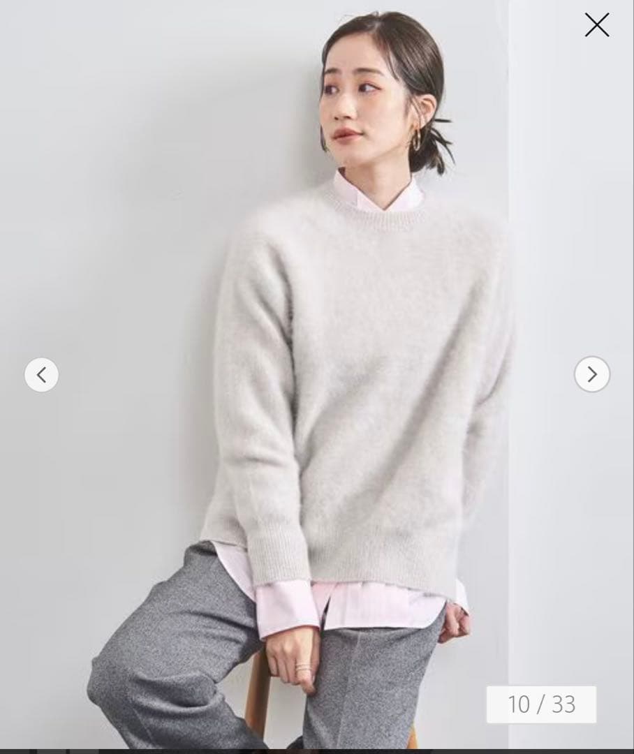 ユナイテッドアローズ　フォックス カシミヤ クルーネックニット　24AW