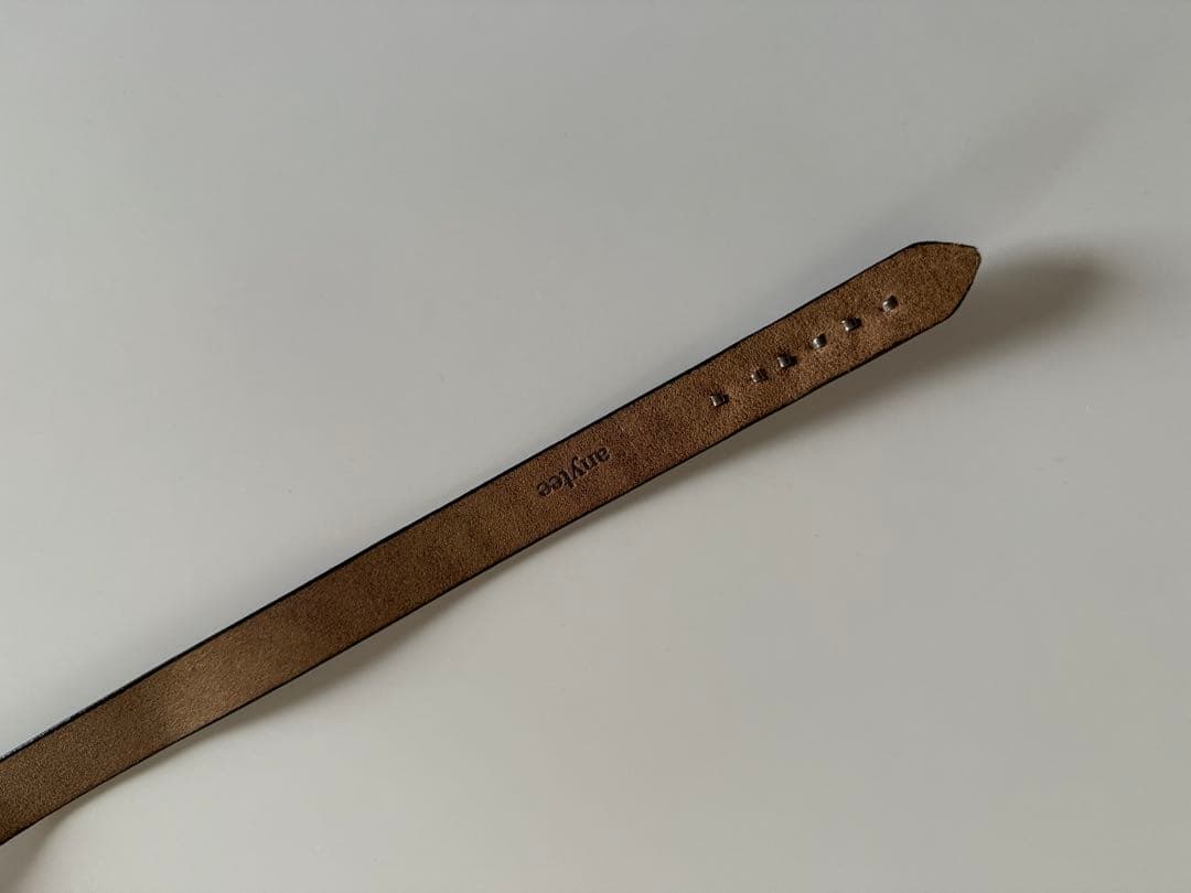 【美品】anytee Narrow Long Belt Black Black