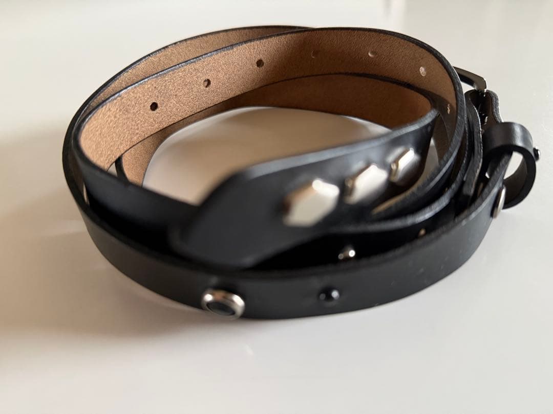 【美品】anytee Narrow Long Belt Black Black