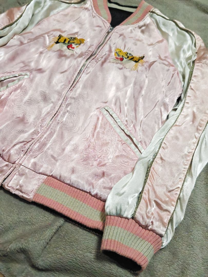 馬師努 90s 日本限定虎 スカジャン unisex サテン vinntage