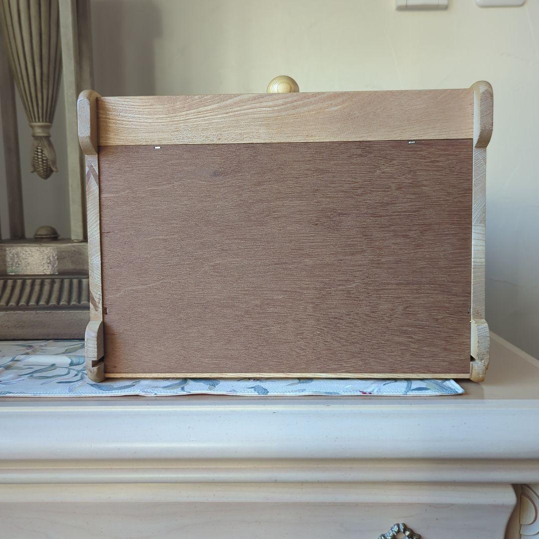 木製蛇腹コスメボックス　木箱収納　メイクボックス　化粧箱　小物入れナチュラル