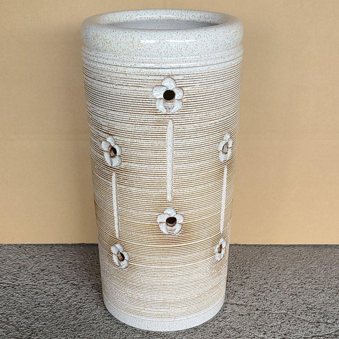 信楽焼傘立て  花紋  高さ４７cm