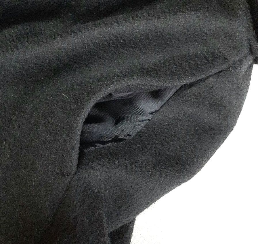 MADAM RAY ファー付きカシミア100%ブラックロングコート　新品未使用