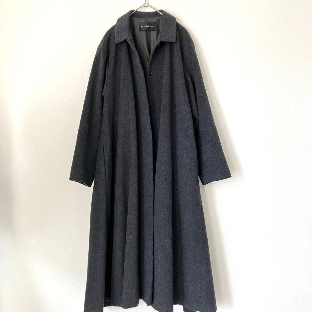 ミズイロインド　mizuiroind ステンカラーフレアコート ロングコート