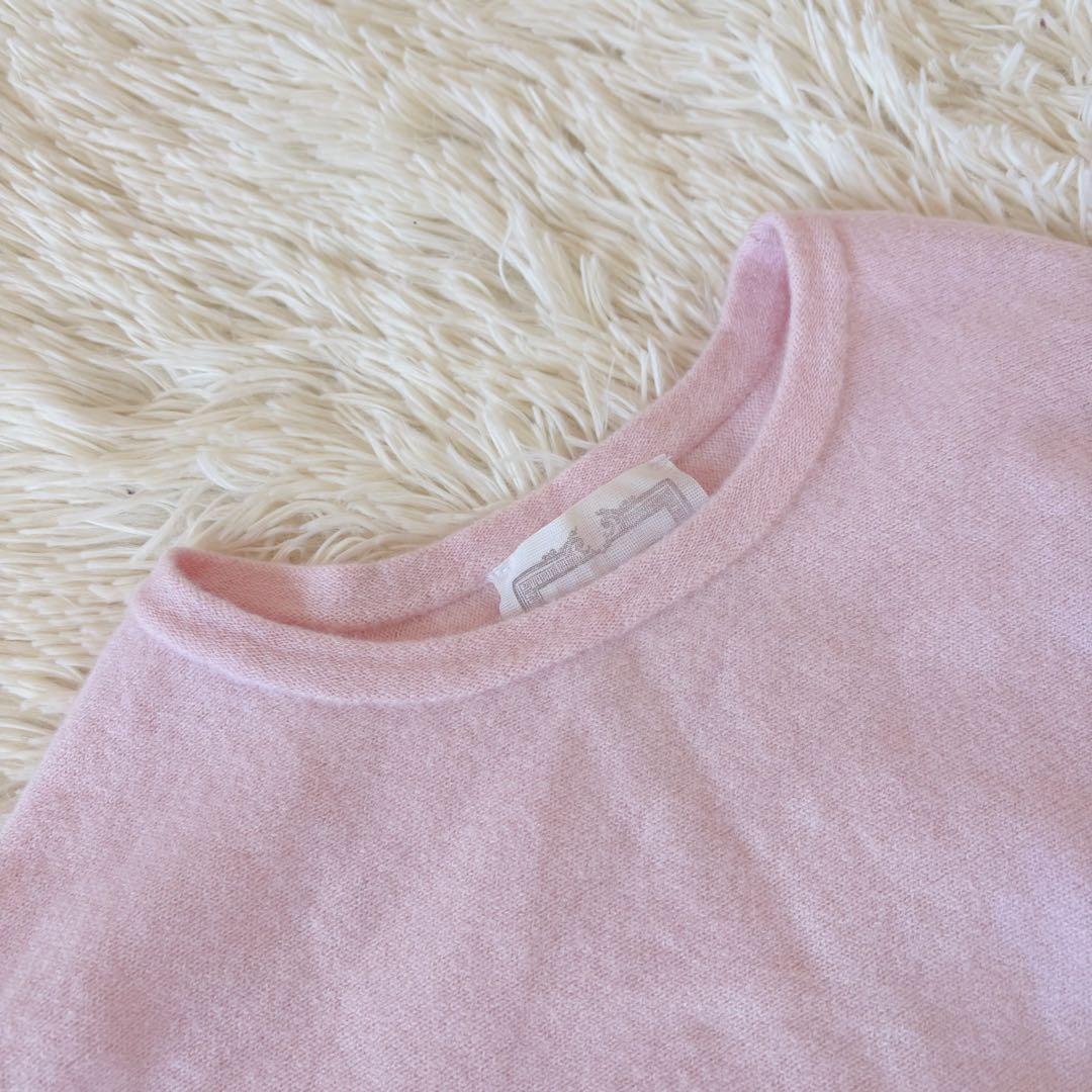 美品✨定価2.4万✴︎ビアズリー ビッグロングクルーニット　ピンク　オーバーサイズ