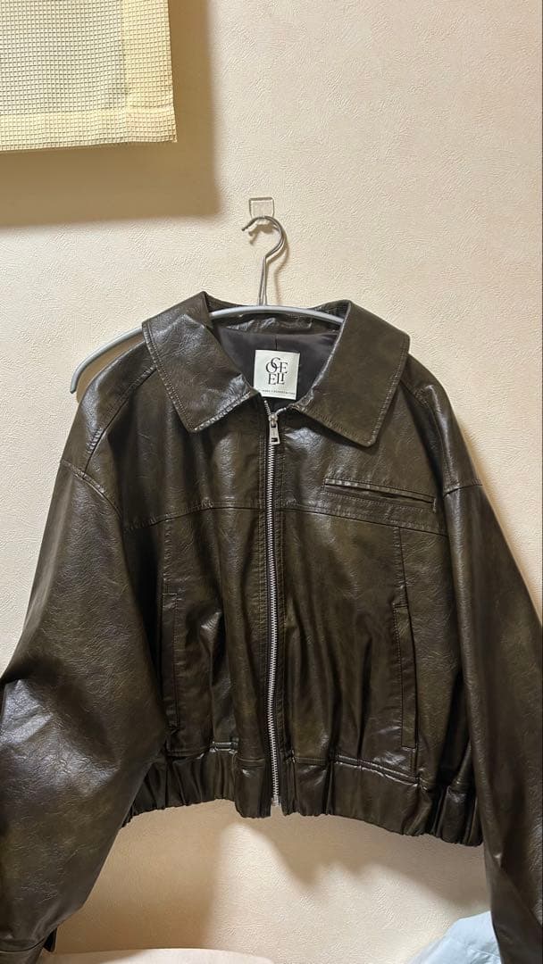 ブラウンレザージャケットシールームリンあおいコラボCOELIE コエリー