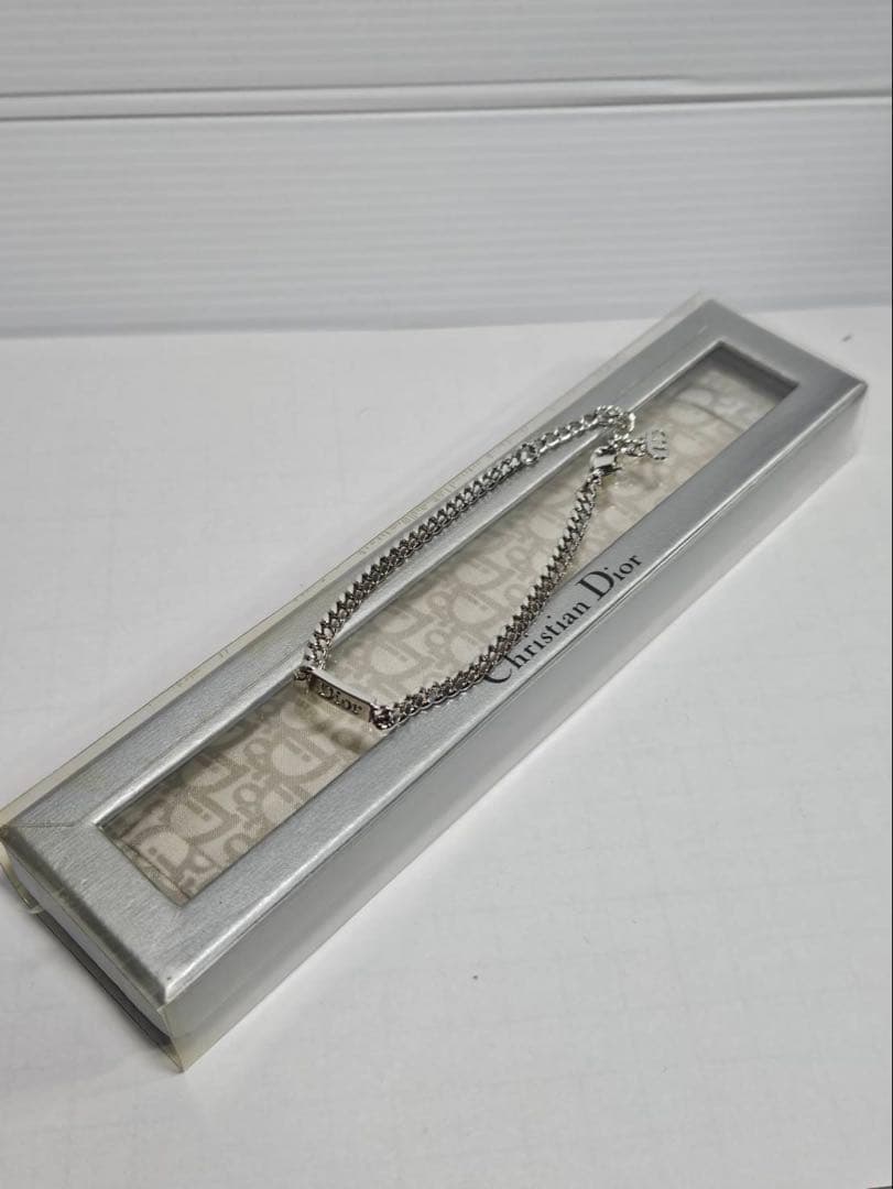 ChristianDior　ディオール　プレートロゴ　シルバー　ブレスレット