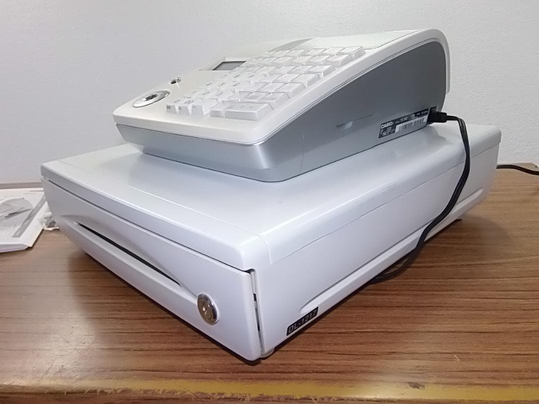 ケーブル付1/11設定無料カシオTE-340かなめくり機能インボイスレジスター