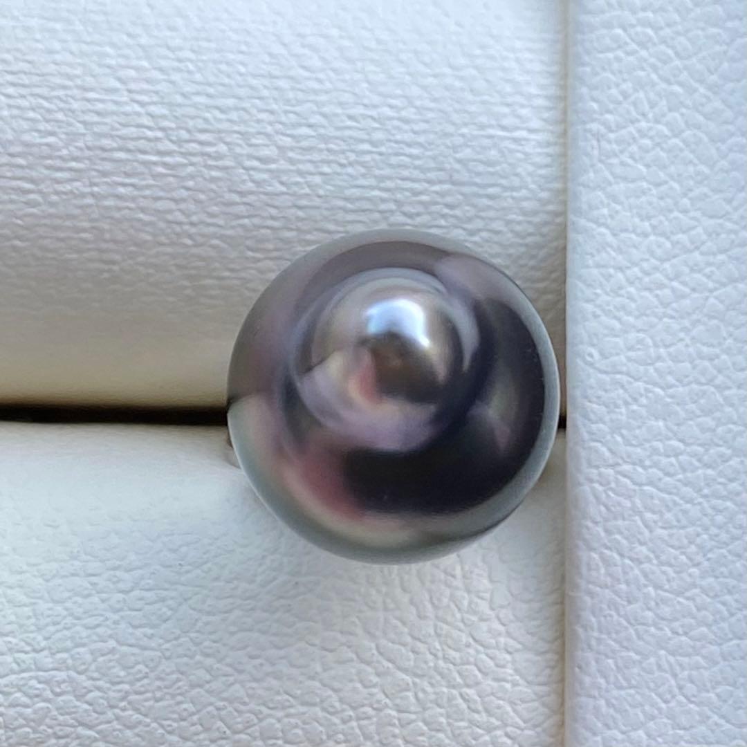 本真珠　南洋黒蝶真珠ネックレストップ　15.4*11.4mmグリーン紫PT927