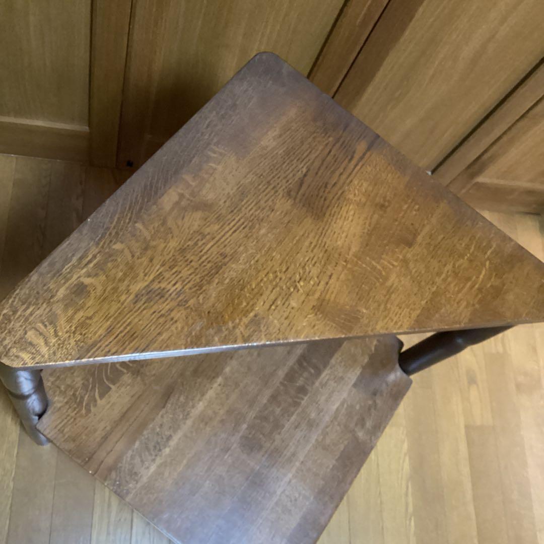 天然木単板　コーナーテーブル　飾り棚　シェルフ　シンプル