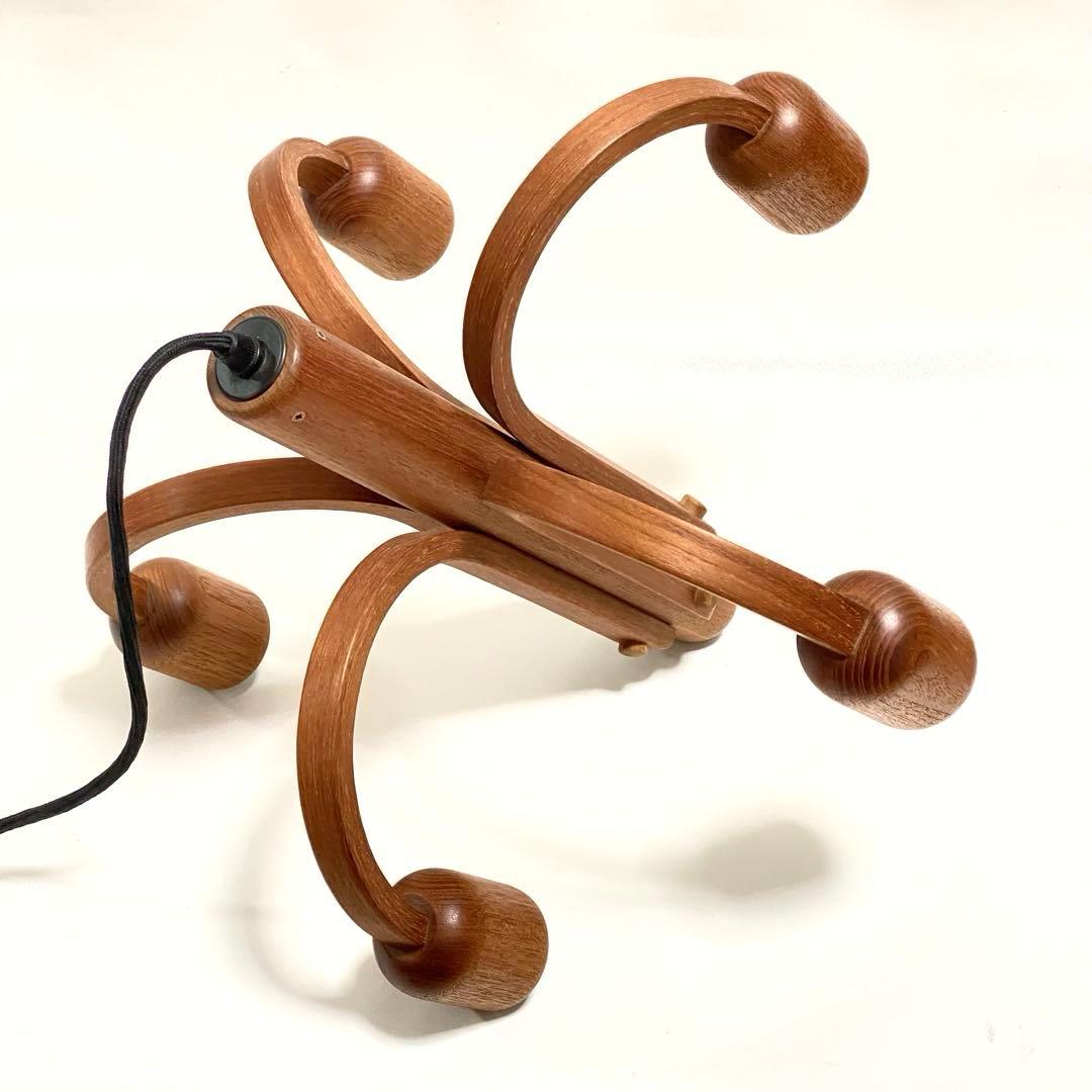 【希少・状態良】Domus ドムス シャンデリア　５灯　木製　チーク材　ドイツ製