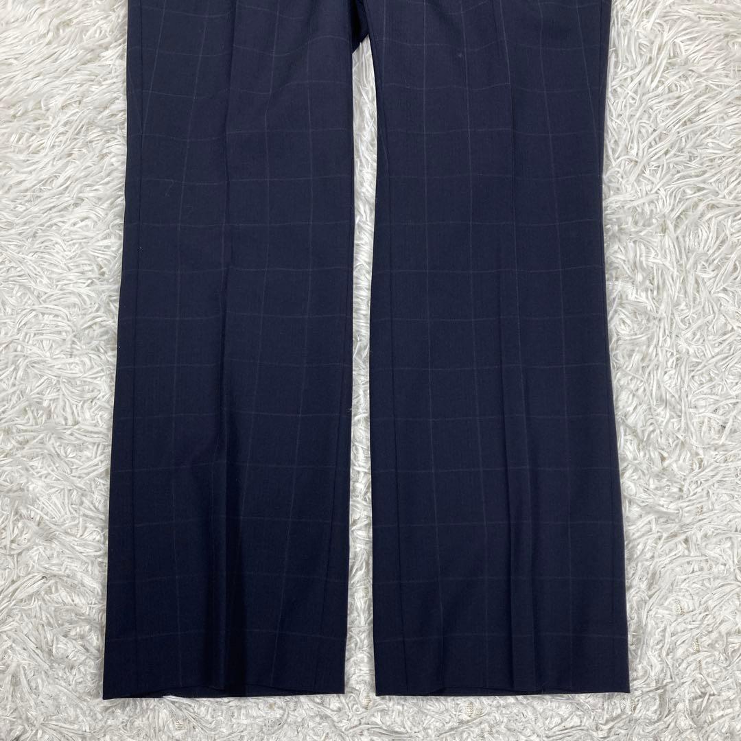 極美品スーツセレクト　3点セットアップスーツ　ネイビー　チェック　ウォッシャブル