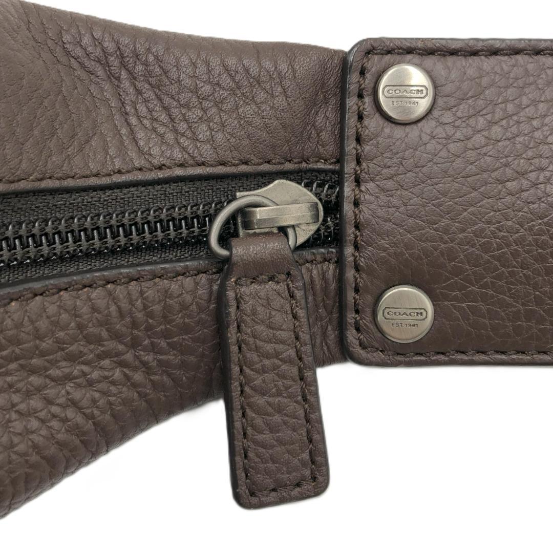 【極美品】COACHコーチ ウエストバッグ クロスボディ シボ革 　ブラウン