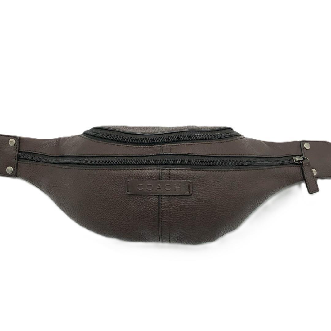 【極美品】COACHコーチ ウエストバッグ クロスボディ シボ革 　ブラウン