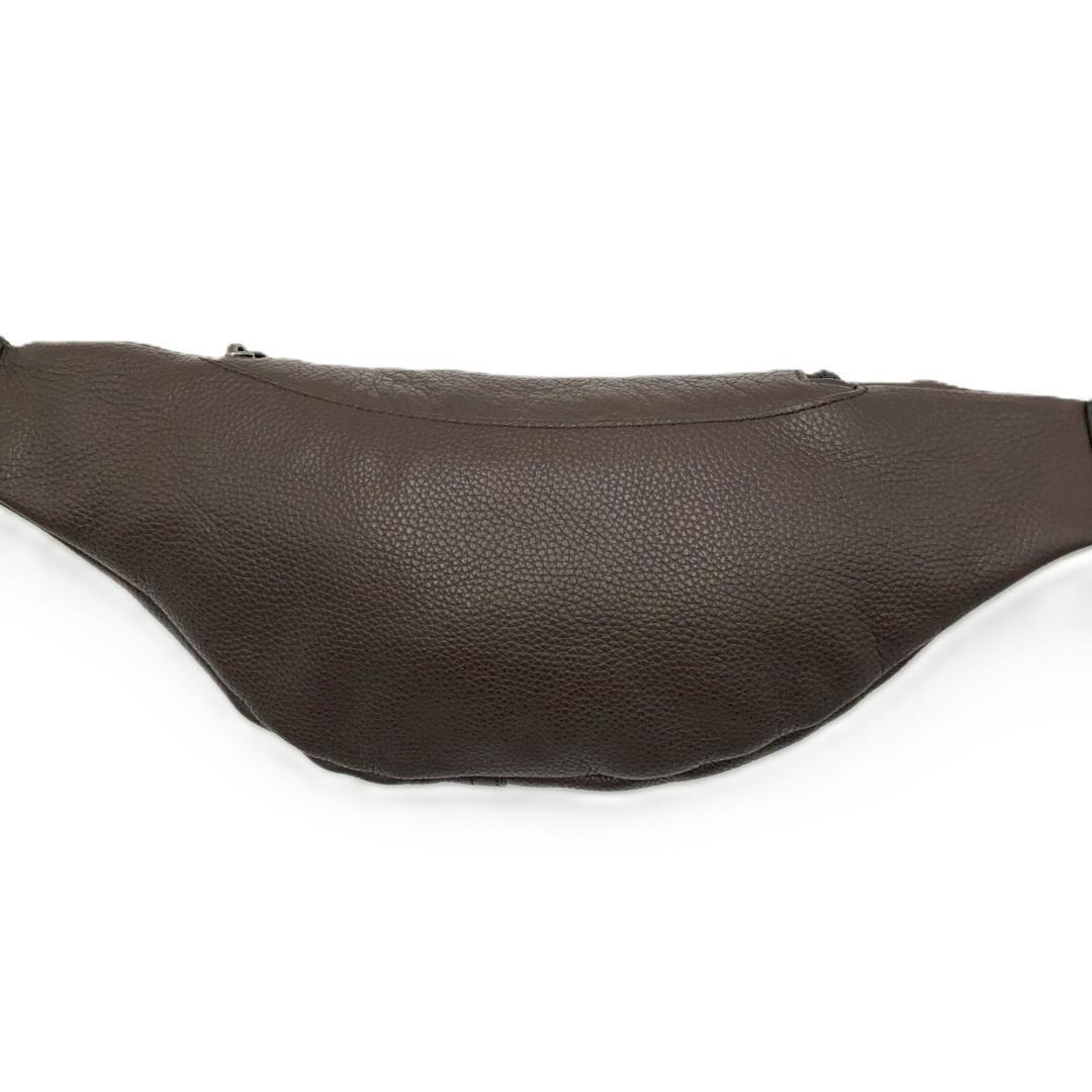 【極美品】COACHコーチ ウエストバッグ クロスボディ シボ革 　ブラウン