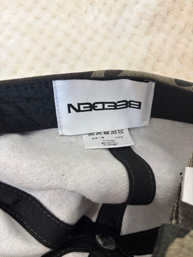 BEEDEN 迷彩柄 ストーン付き キャップ