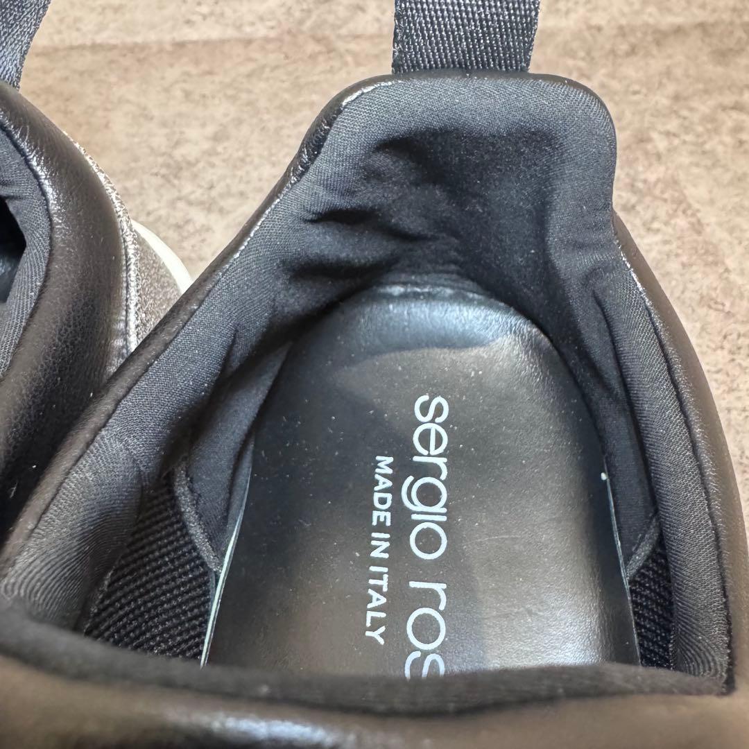 【極美品】Sergio Rossi SR1 39 グリッター　スニーカー　黒×銀