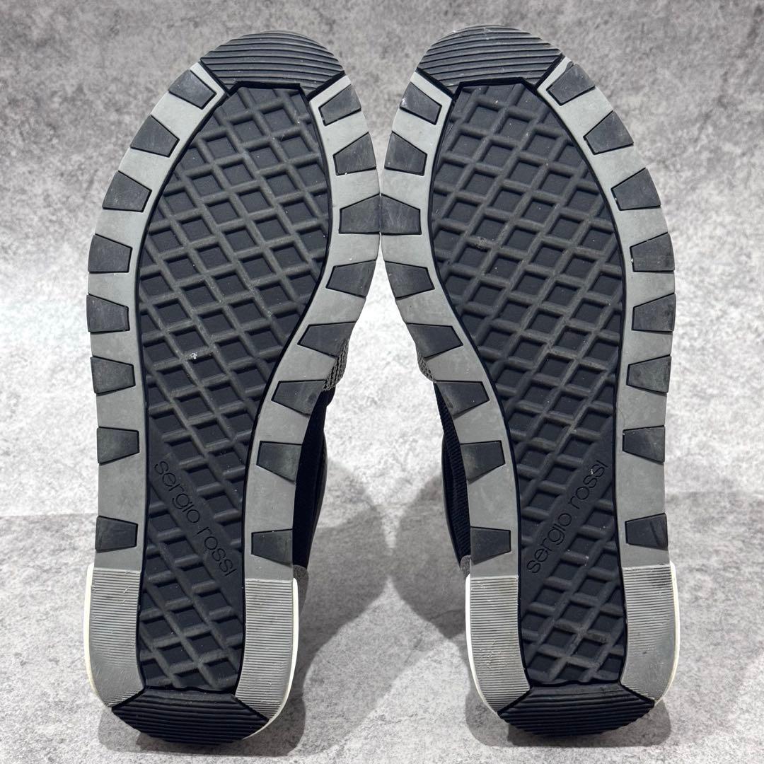 【極美品】Sergio Rossi SR1 39 グリッター　スニーカー　黒×銀