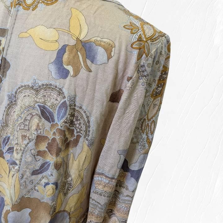 【未使用】LEONARD レオナール ワンピース 花柄 長袖 L