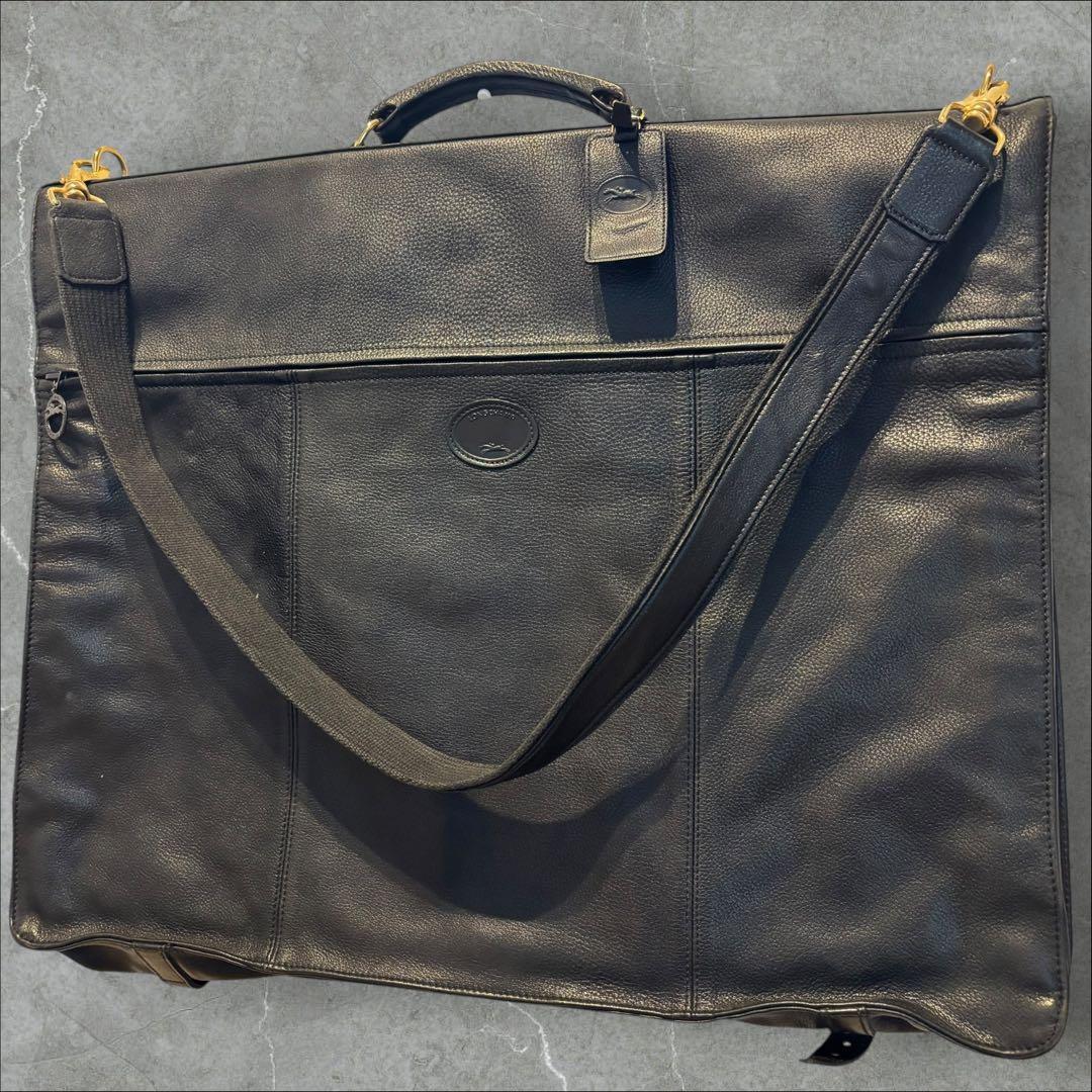 LONGCHAMP ロンシャン レザー ガーメントケース バッグ ブラック