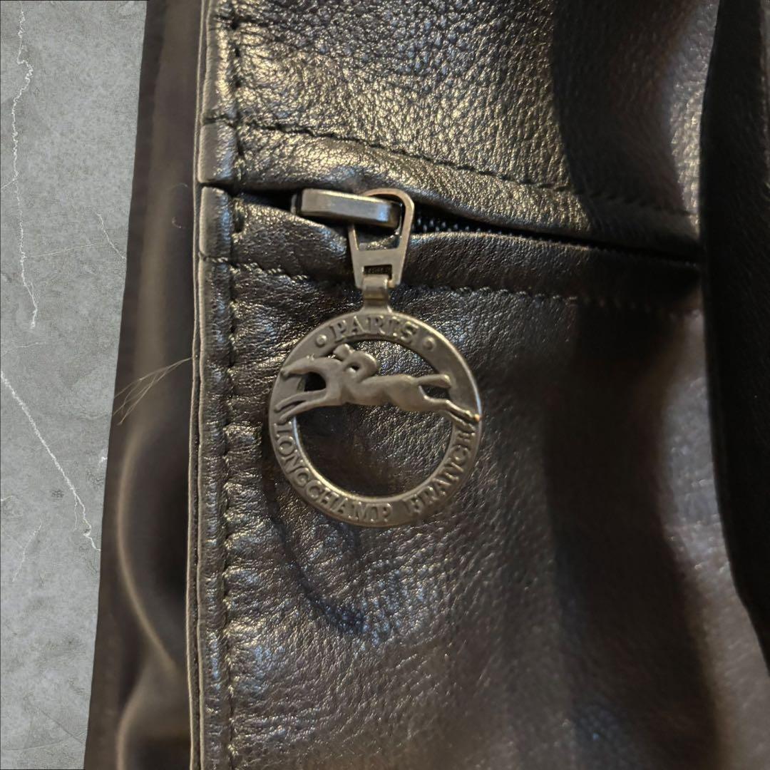 LONGCHAMP ロンシャン レザー ガーメントケース バッグ ブラック