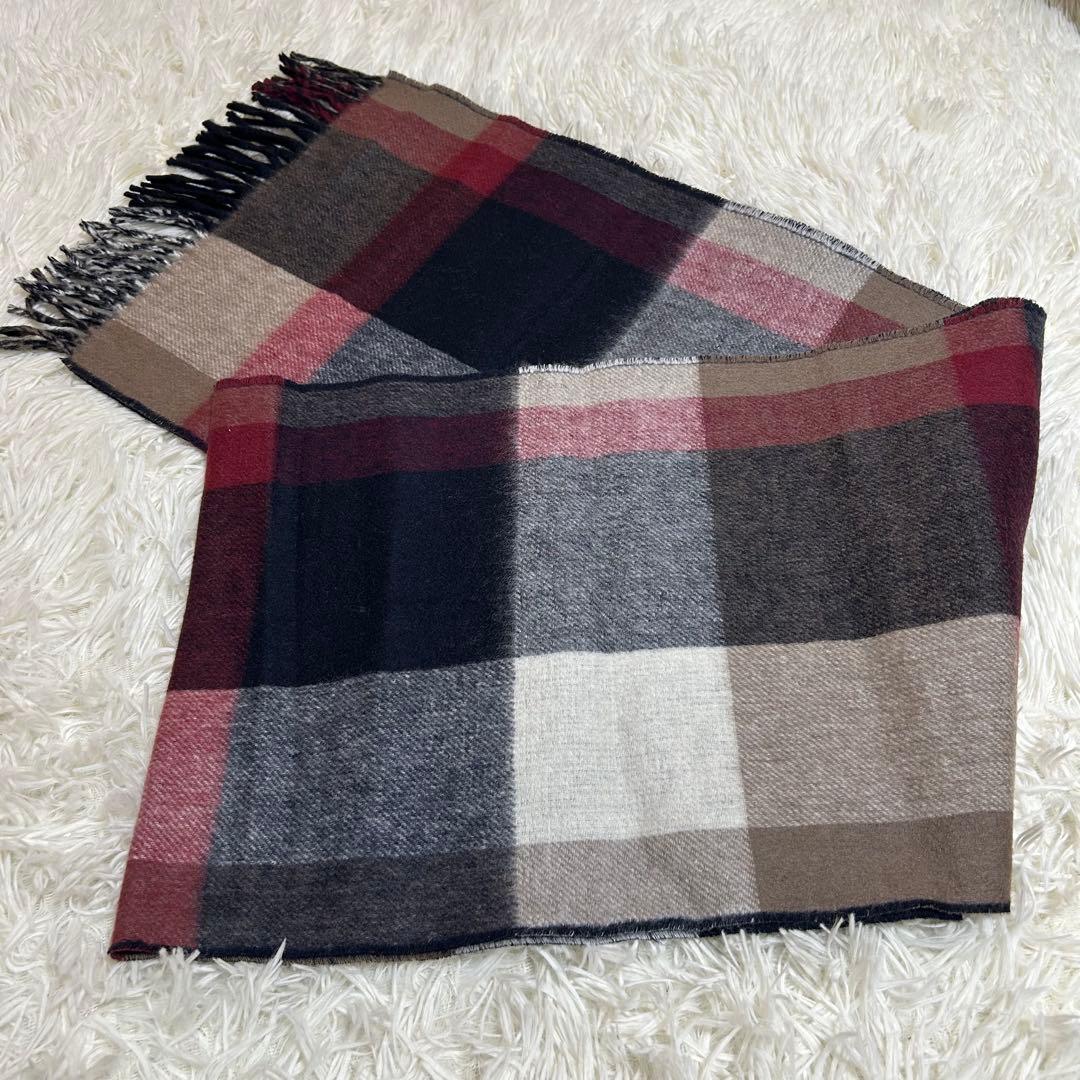 極美品✨定価3.3万 カシミア混 リバーシブル ブラックレーベル マフラー