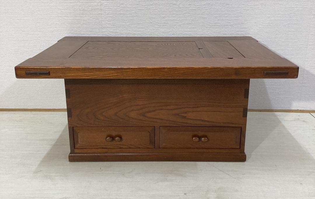 囲炉裏テーブル　座卓　昭和レトロ 火鉢 古民家　 引き出し 木製