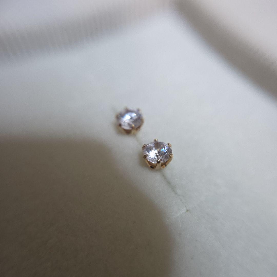 K18YG ジルコニア セカンドピアス