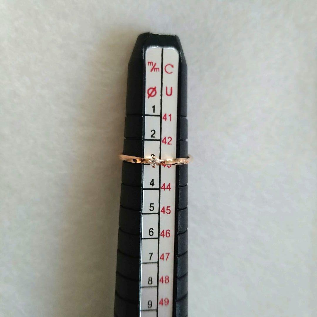 美品【エテ】ダイヤモンド 3号 K10 ツイスト ピンキーリング