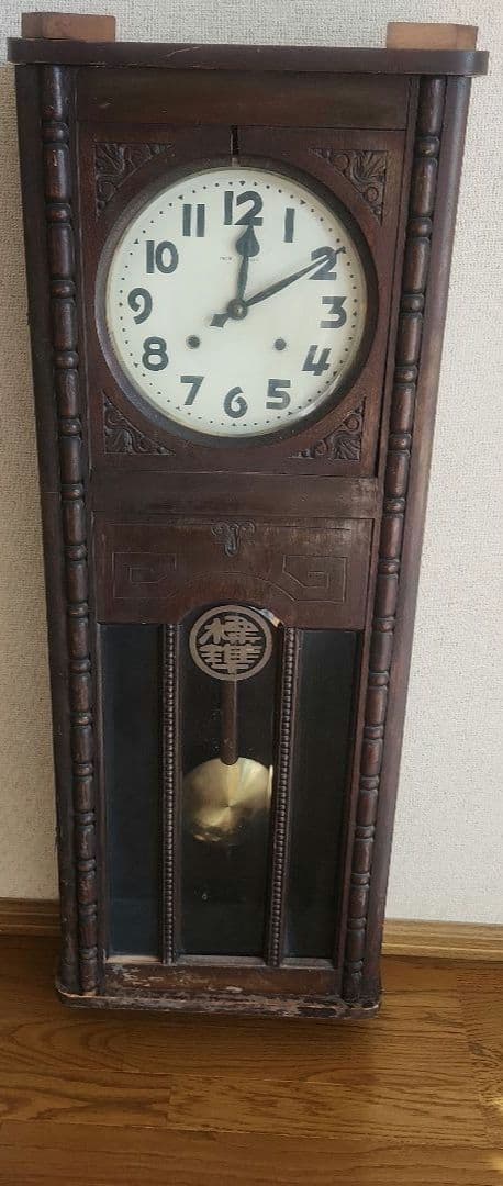 ボンボン時計　ジャンク品　インテリア　レトロ　時計　壁掛け時計　柱時計