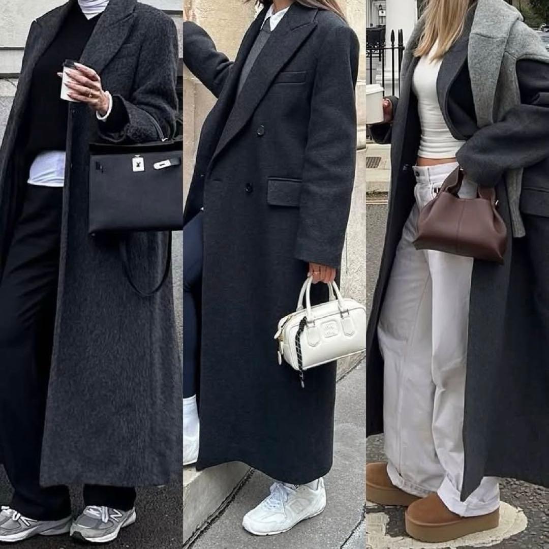 ZARA ロング丈ダブルブレストコート　M 新品未使用