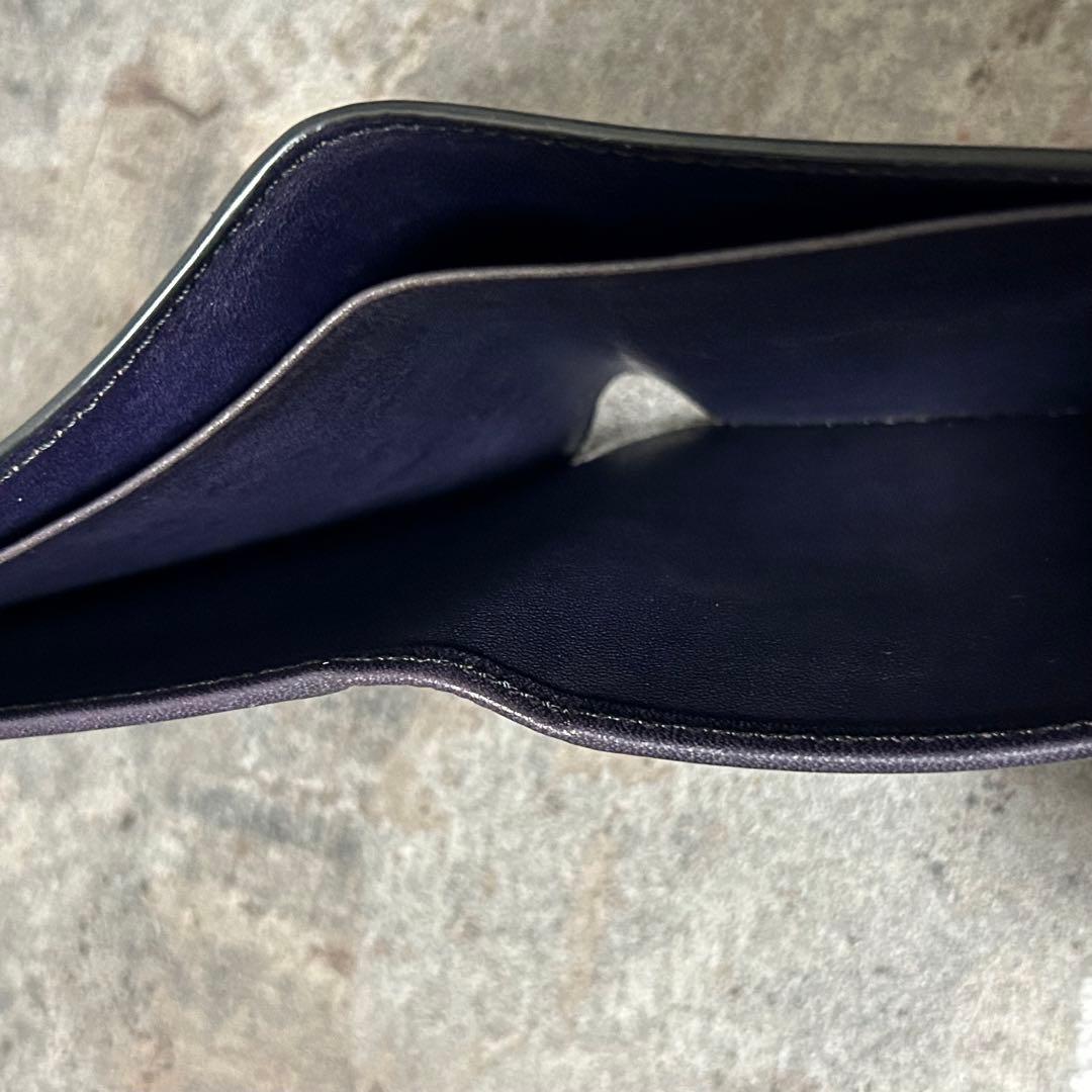 YUHAKU ユハク グラデーション レザー 二つ折り財布 ブラウン ネイビー