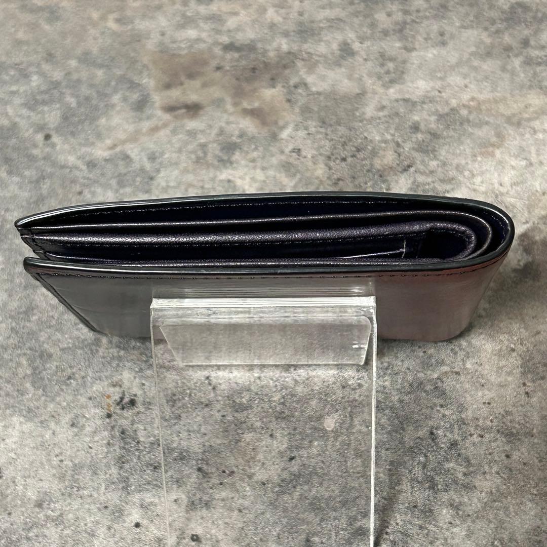 YUHAKU ユハク グラデーション レザー 二つ折り財布 ブラウン ネイビー