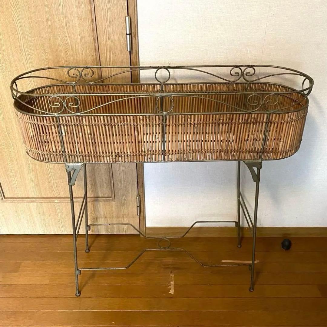ヴィンテージバンブープランターラック