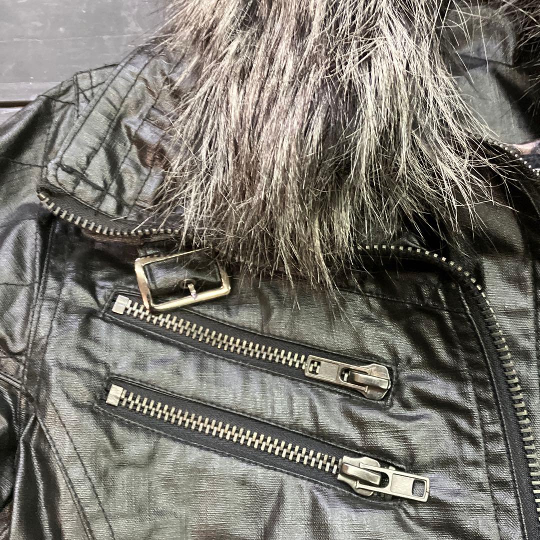 z*様 VICEFAIRY ファーフェイクレイヤーライダースジャケット 44 在