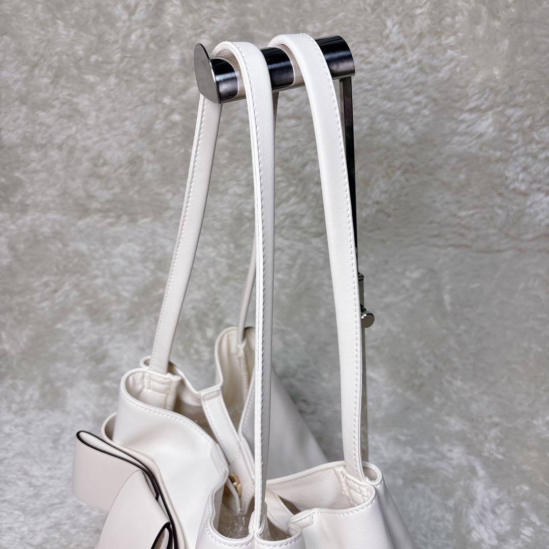 RANDA ランダ リボントートバッグ ホワイト 白 A4対応