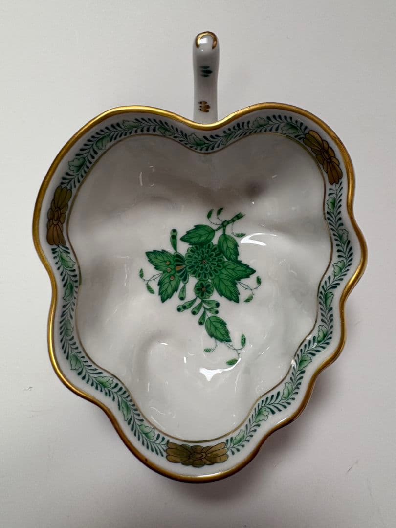 【新品未使用】へレンド アポニーグリーン オープンシュガーボウル HEREND