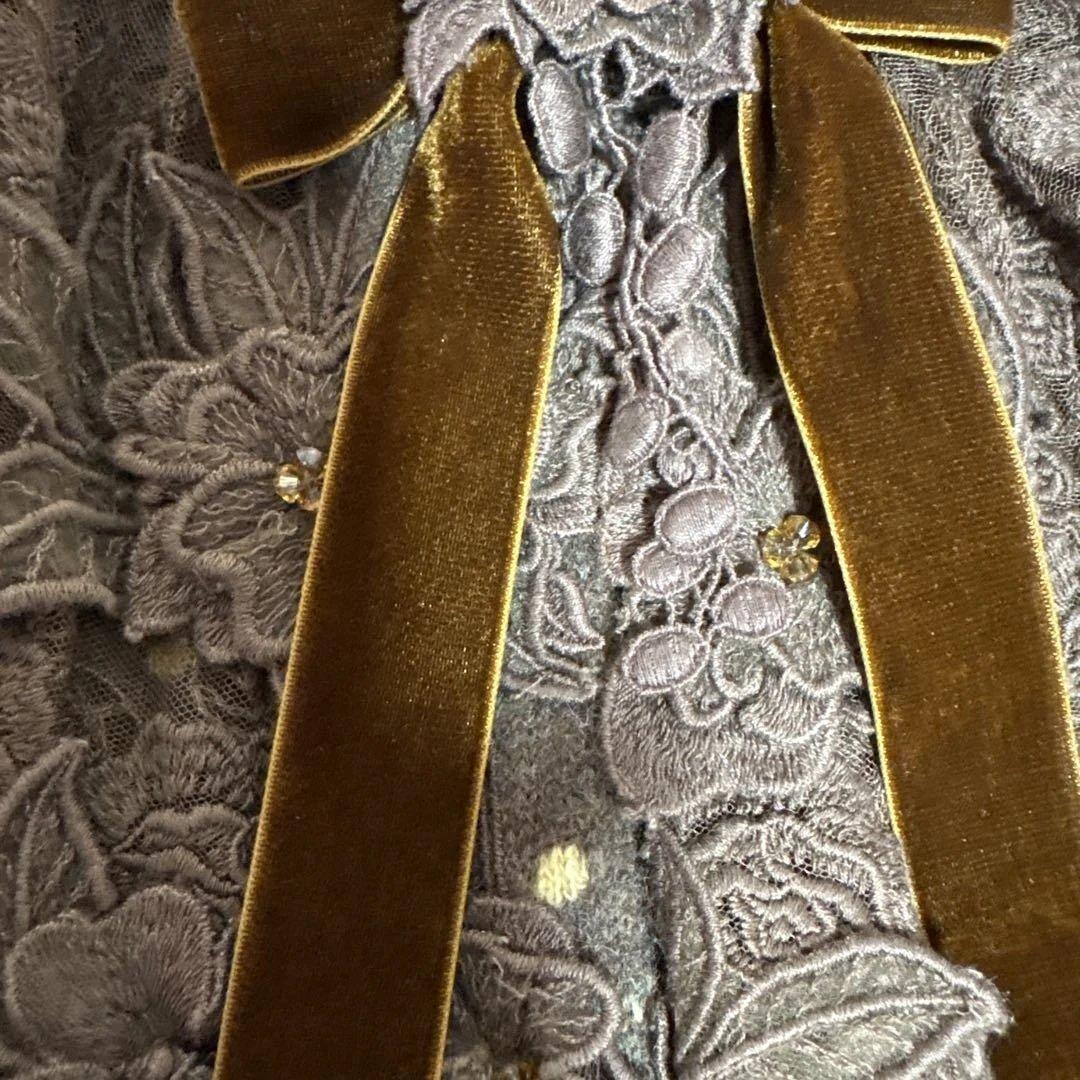 アトリエまりこ♡薔薇モチーフ＆キラキラビーズ・リボンとレースのコート・アミティエ