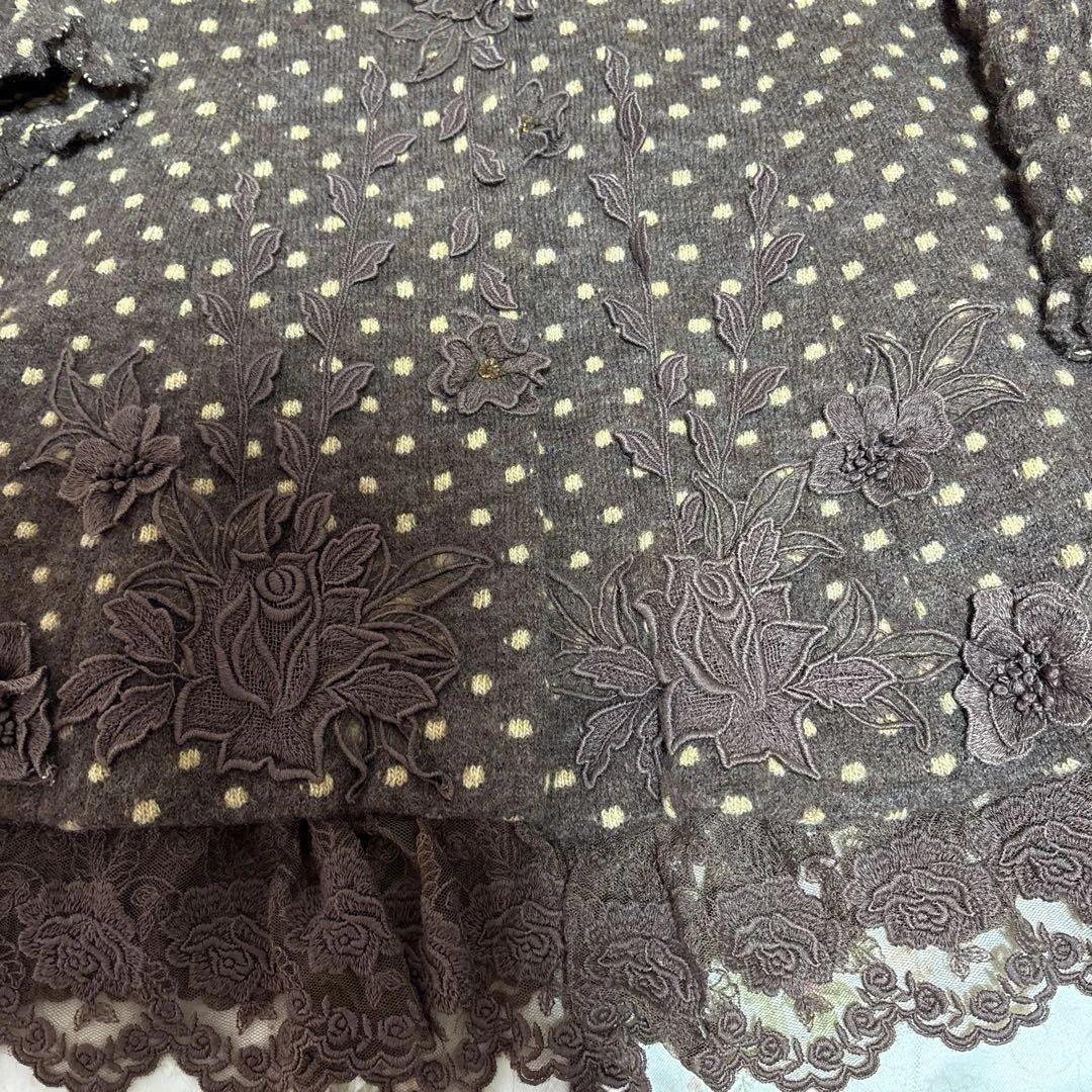 アトリエまりこ♡薔薇モチーフ＆キラキラビーズ・リボンとレースのコート・アミティエ