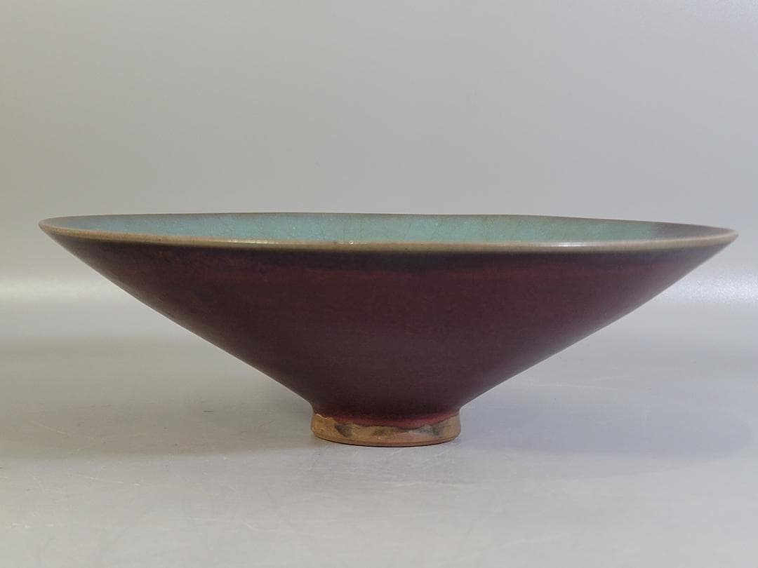 鈞窯　天藍釉紫斑　茶碗