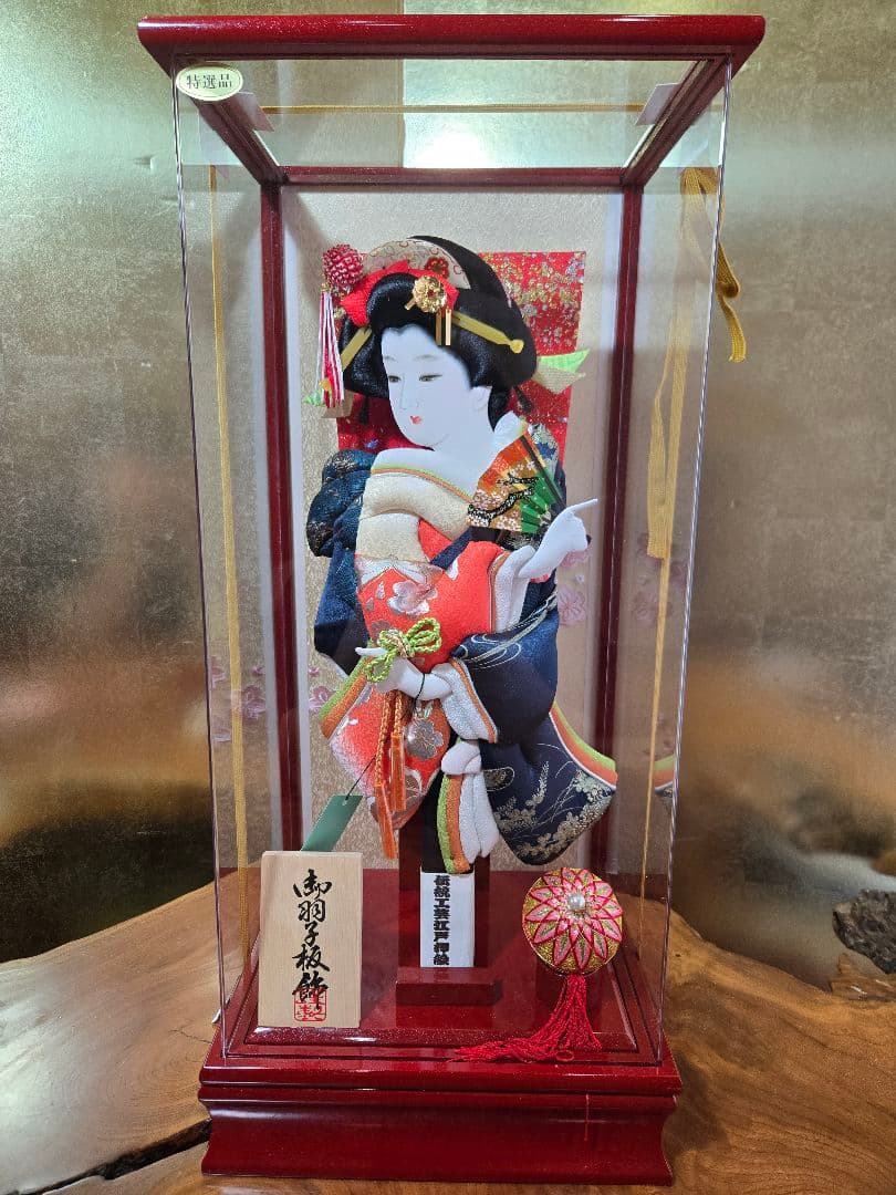 【一点限り】正月飾り　羽子板　ケース飾り　H52