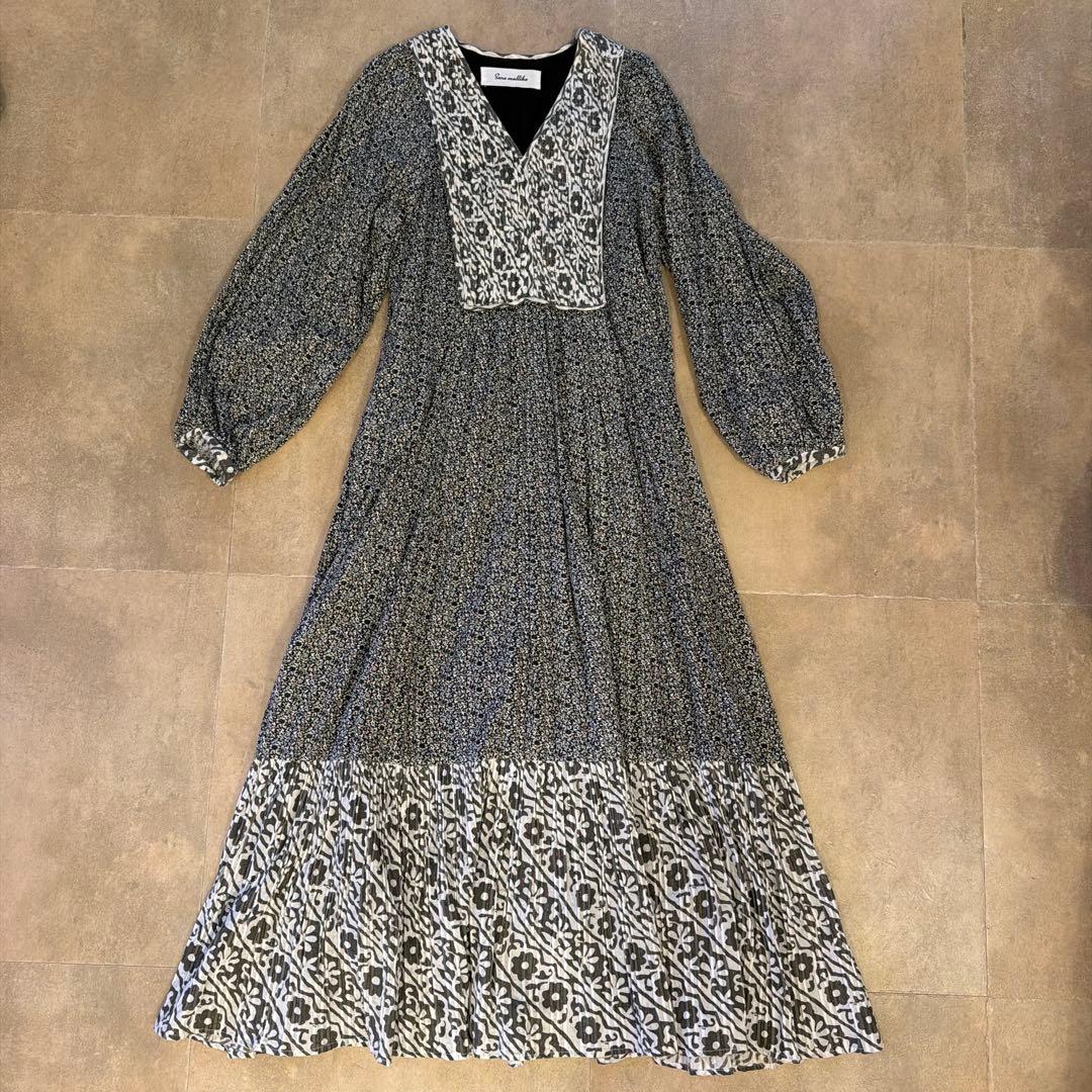 Sara mallika フラワープリント ロングドレス