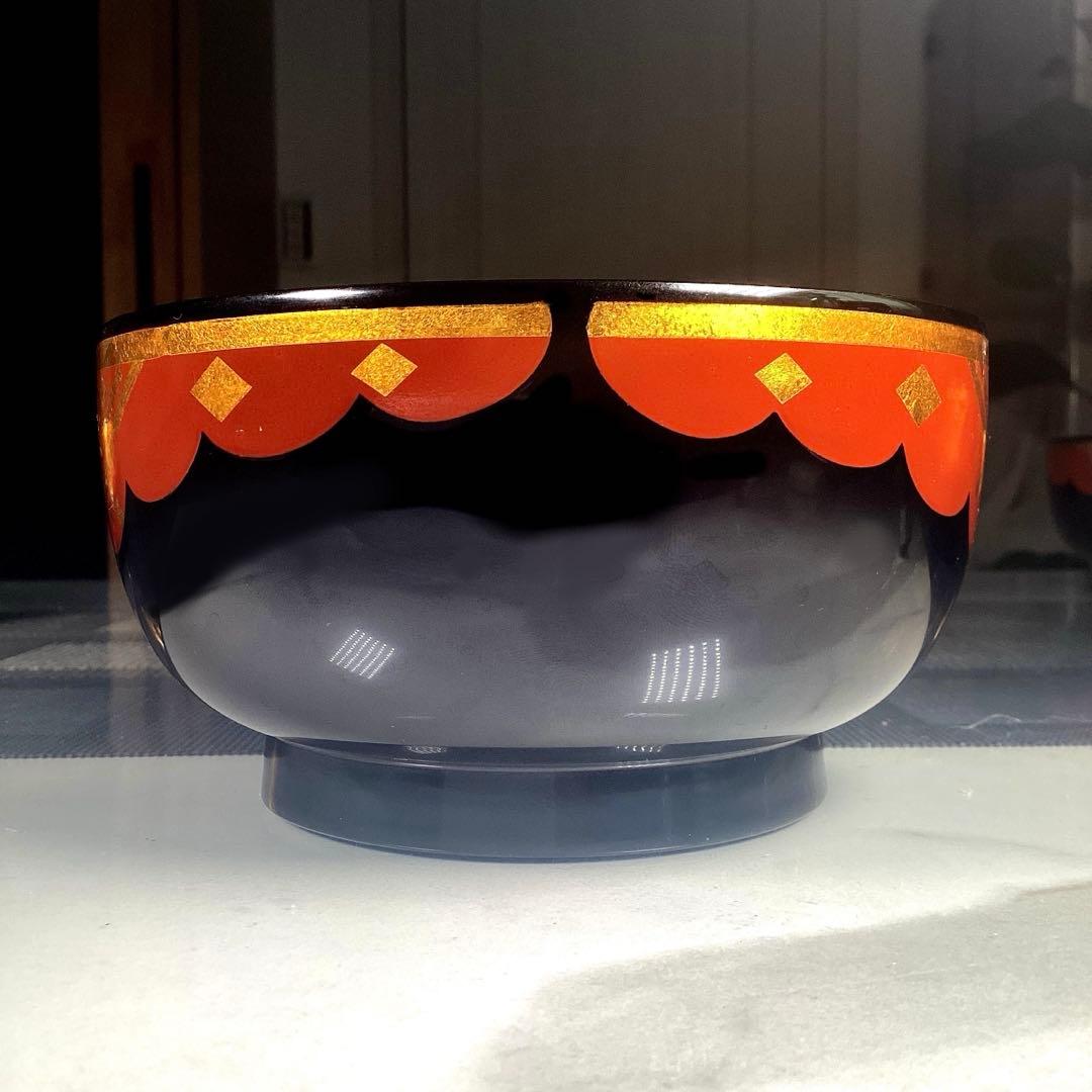 『冬うー特価』　『金箔小失敗』　秀衡塗　丼　5客　大サイズ