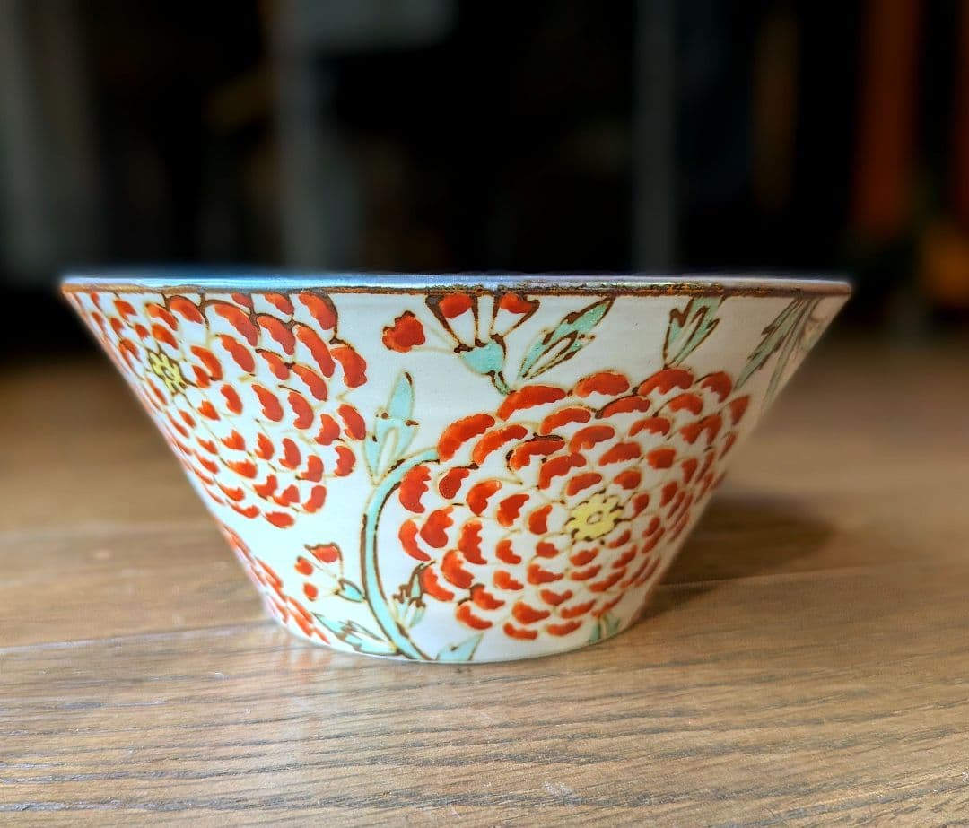 【新品】ヒヅミ峠舎 色絵花紋鉢