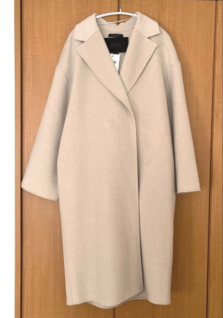 【ZARA】ザラ ZWコレクション ウール混紡オーバーサイズスカーフコート M