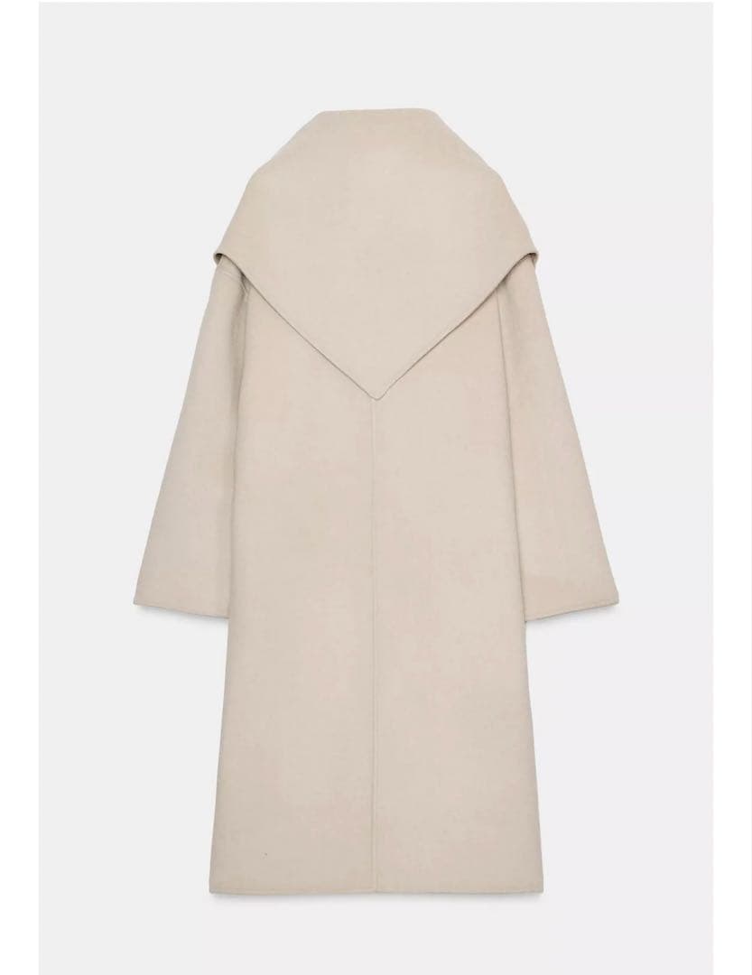 【ZARA】ザラ ZWコレクション ウール混紡オーバーサイズスカーフコート M