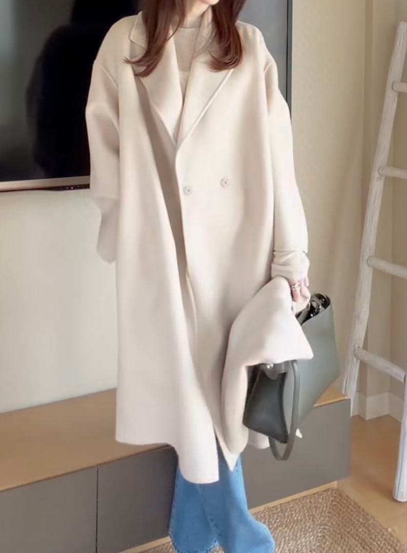 【ZARA】ザラ ZWコレクション ウール混紡オーバーサイズスカーフコート M