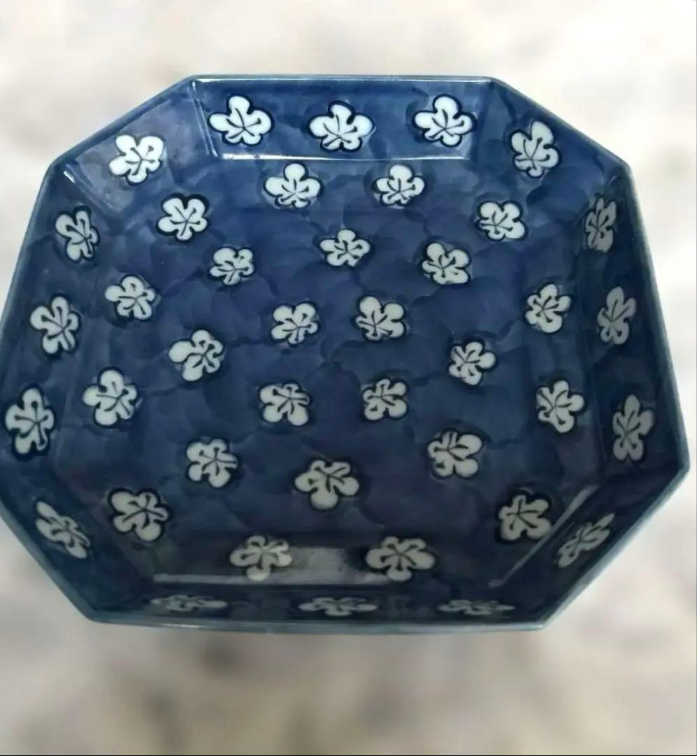 有田焼　源右衛門　古染風梅紋　方皿